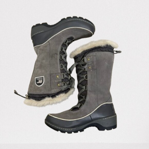 SOREL Tivoli III High Waterproof Winter Boots Cloud Grey Size 7 - Picture 2 of 11